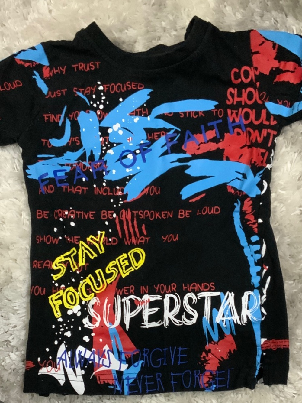 Kids' Black 'Stay Focused Superstar' Graphic Tee